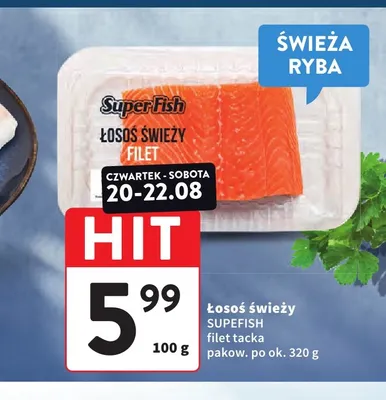 Łosoś świeży filet tacka SuperFish promocja w Intermarche