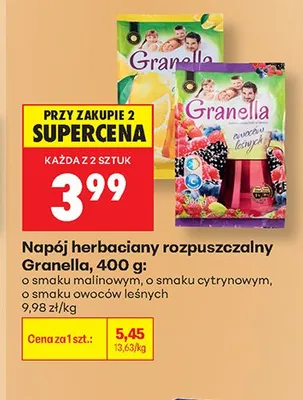 Napój herbaciany rozpuszczalny Granella o smaku cytrynowym promocja w Biedronka