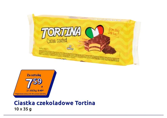 Ciastka czekoladowe Tortina 10-pak promocja w Action