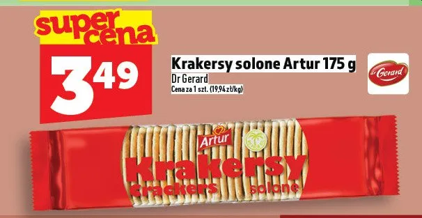Krakersy solone artur 175g promocja w TOPAZ