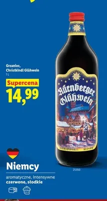 Wino czerwone Grzaniec Christkindl Glühwein promocja w Lidl