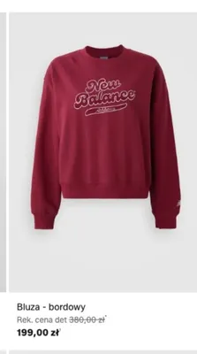 Bluza New Balance bordowa promocja w Lounge by Zalando