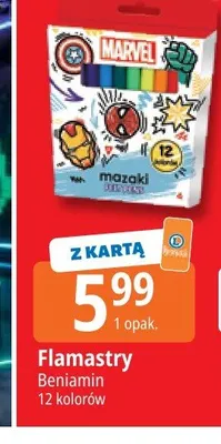 Flamastry Beniamin 12 kolorów promocja w Leclerc