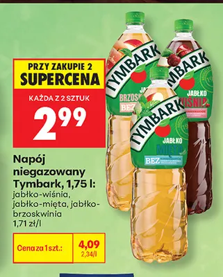 Napój niegazowany Tymbark jabłko-brzoskwinia promocja w Biedronka