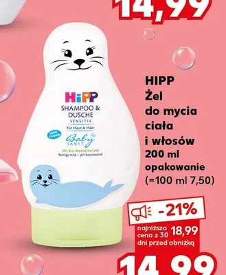 Żel do mycia ciała i włosów HIPP Babysanft Sensitive promocja w Kaufland