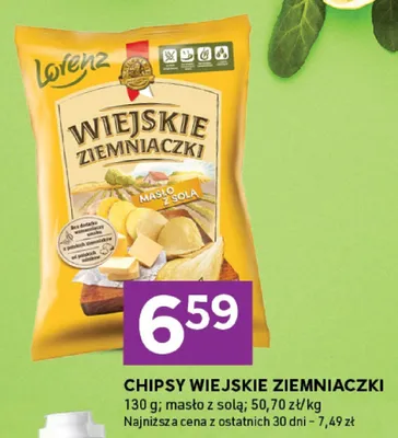 Chipsy Lorenz Wiejskie Ziemniaczki masło z solą promocja w Stokrotka