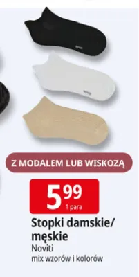 Stopki damskie/męskie z modalem lub wiskozą Noviti promocja w Leclerc