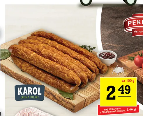 Kiełbaski z wiejskiego straganu Karol promocja w Gram Market