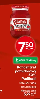 Koncentrat pomidorowy 30% Pudliszki promocja w Żabka