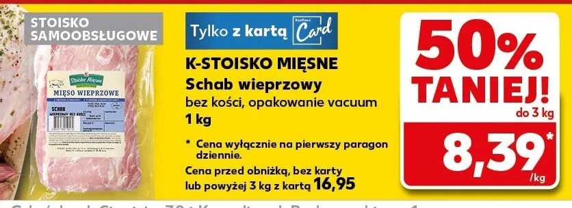 Schab wieprzowy bez kości, opakowanie vacuum promocja w Kaufland