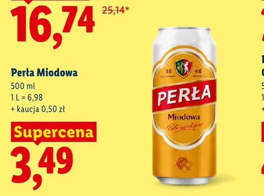 Piwo Perła Miodowa promocja w Lidl