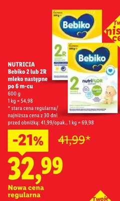 Mleko następne po 6m-cu Bebiko 2 promocja w Lidl
