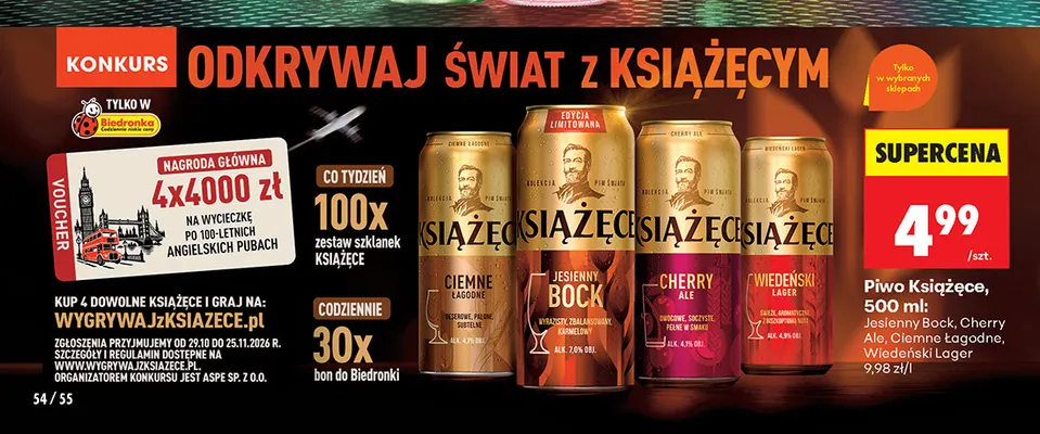 Piwo Książęce Jesienny Bock promocja w Biedronka
