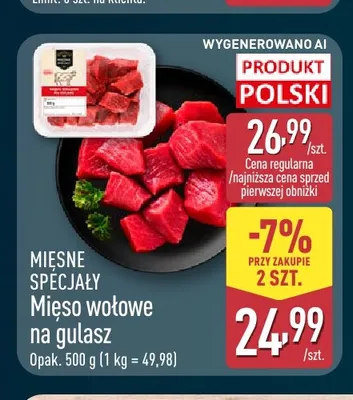 Mięso wołowe na gulasz Mięsne Specjały promocja w Aldi