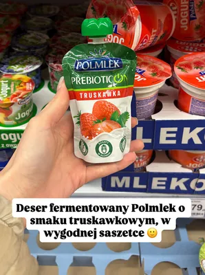 Deser fermentowany Polmlek PrebioticON truskawka 120g promocja w Dino