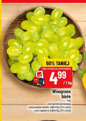 Winogrona białe POLOmarket promocja w POLOmarket