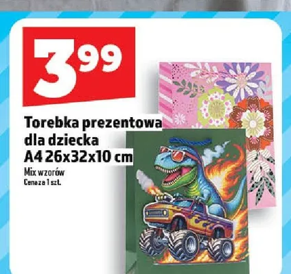 Torebka prezentowa dla dziecka A4 26x32x10cm promocja w TOPAZ