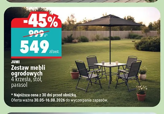Zestaw mebli ogrodowych Jumi promocja w Biedronka