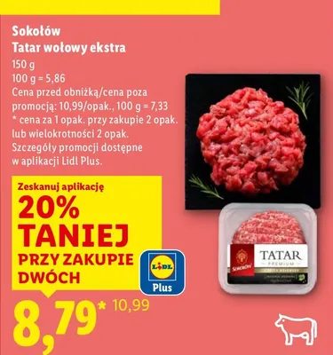 Sokołów Tatar wołowy ekstra promocja w Lidl