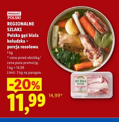 Polska gęś biała kołudzka porcja rosołowa Regionalne Szlaki promocja w Lidl