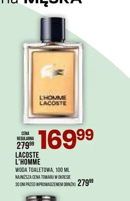 Woda toaletowa Lacoste L'Homme promocja w Drogerie Natura
