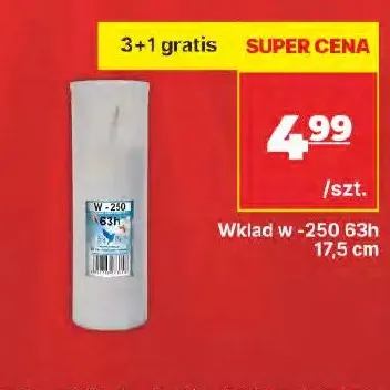 Wkład do zniczy W-250 63h 17,5 cm promocja w API Market