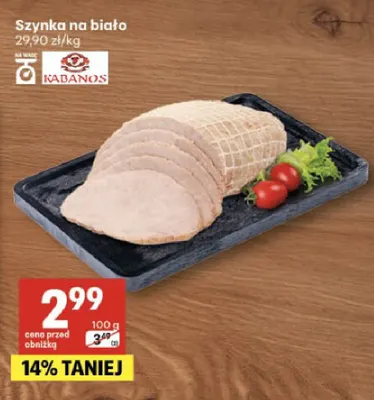 Szynka na biało Kabanos promocja w Delikatesy Centrum