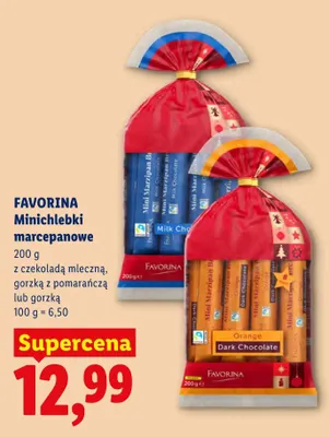 Minichlebki marcepanowe z czekoladą mleczną Favorina promocja w Lidl