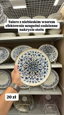 Talerz z niebieskim wzorem promocja w Pepco
