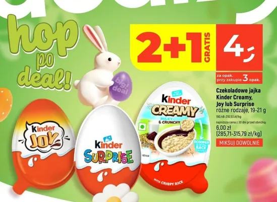 Czekoladowe jajka Kinder Creamy, Joy lub Surprise różne rodzaje promocja w Dealz