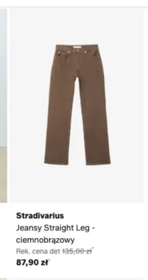 Jeansy Straight Leg Stradivarius ciemnobrązowy promocja w Lounge by Zalando