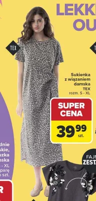 Sukienka z wiązaniem damska TEX rozm. S-XL promocja w Carrefour