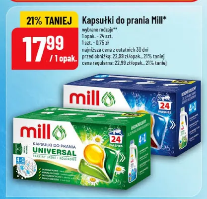 Kapsułki do prania Mill Universal 24-pak promocja w POLOmarket