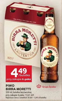 Piwo Birra Moretti promocja w Stokrotka