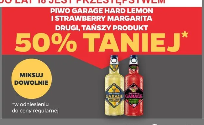 Piwo Garage Hard Lemon i Strawberry Margarita promocja w Netto