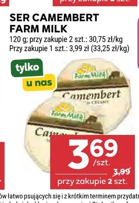 Ser camembert Farm Milk promocja w Stokrotka