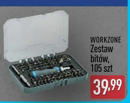 Zestaw bitów, 105 szt Workzone promocja w Aldi