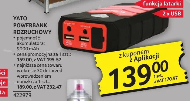 Powerbank rozruchowy Yato promocja w Selgros