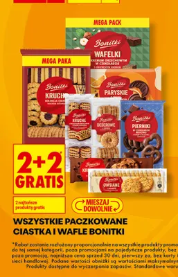 Wafelki z kremem orzechowym w czekoladzie Bonitki Mega Pack promocja w Biedronka