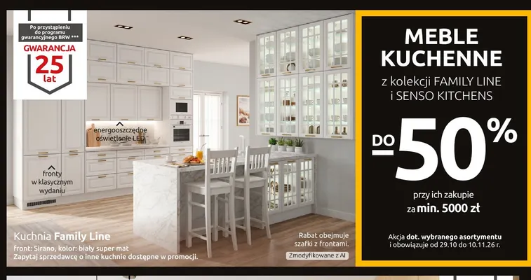 Kuchnia Family Line Sirano promocja w Black Red White