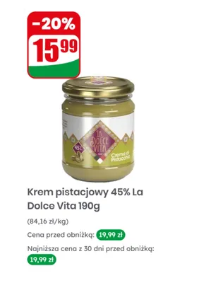 Krem pistacjowy 45% promocja w Dino