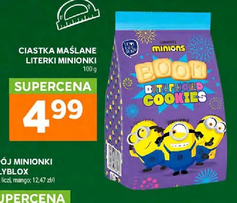 Ciastka maślane literki Minionki promocja w Stokrotka