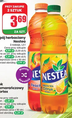 Napój herbaciany Nestea Peach promocja w Dino