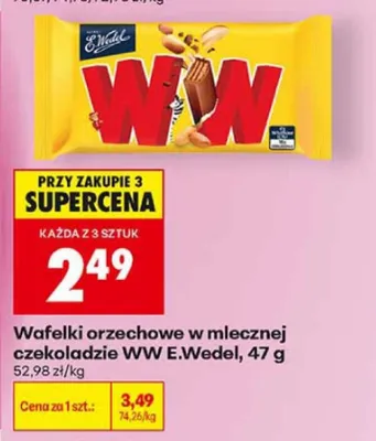 Wafelki orzechowe w mlecznej czekoladzie WW E.Wedel promocja w Biedronka