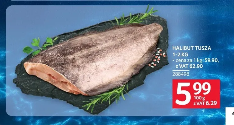 Halibut tusza 1-2kg promocja w Selgros