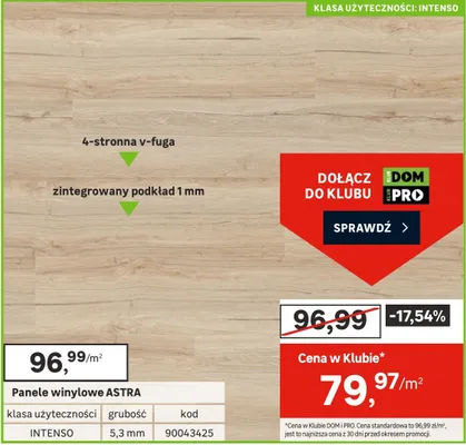 Panele winylowe ASTRA promocja w Leroy Merlin