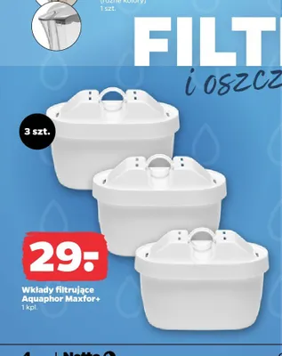 Wkłady filtrujące Aquaphor Maxfor+ 3-pak promocja w Netto
