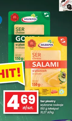 Ser Gouda w plastrach Mlekpol promocja w emma MARKET