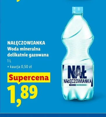 Woda mineralna delikatnie gazowana Nałęczowianka promocja w Lidl