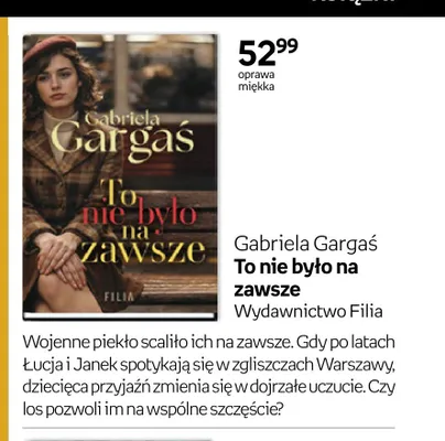 Książka To nie było na zawsze Gabriela Gargaś oprawa miękka promocja w Empik